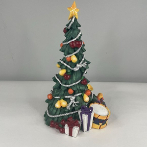 Department 56‎ Resin Apple Orange Pear Fruit Decorated Christmas Tree 8"